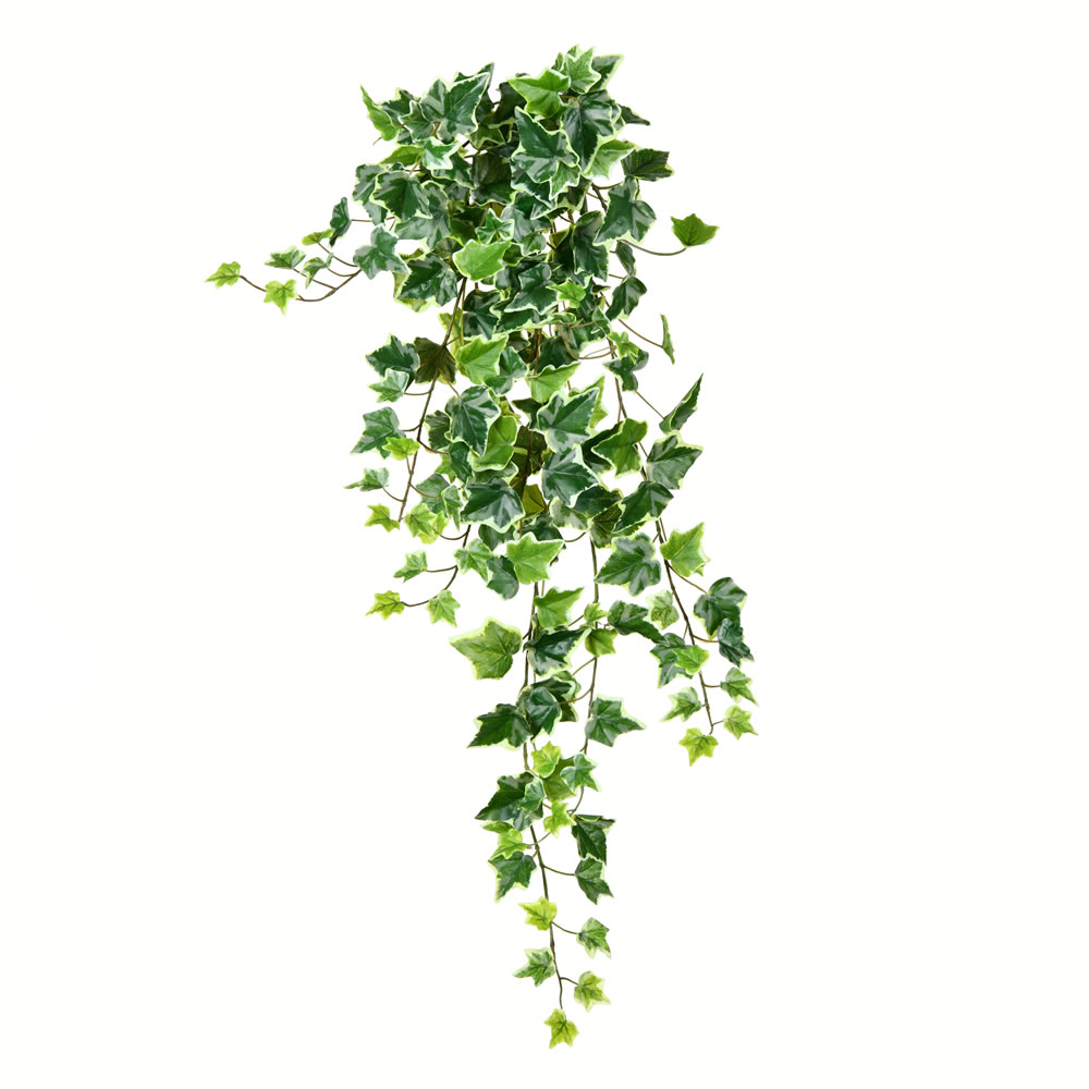 FZ190234 34 in. Artificial Variegated Ivy Hanging Bush, Green