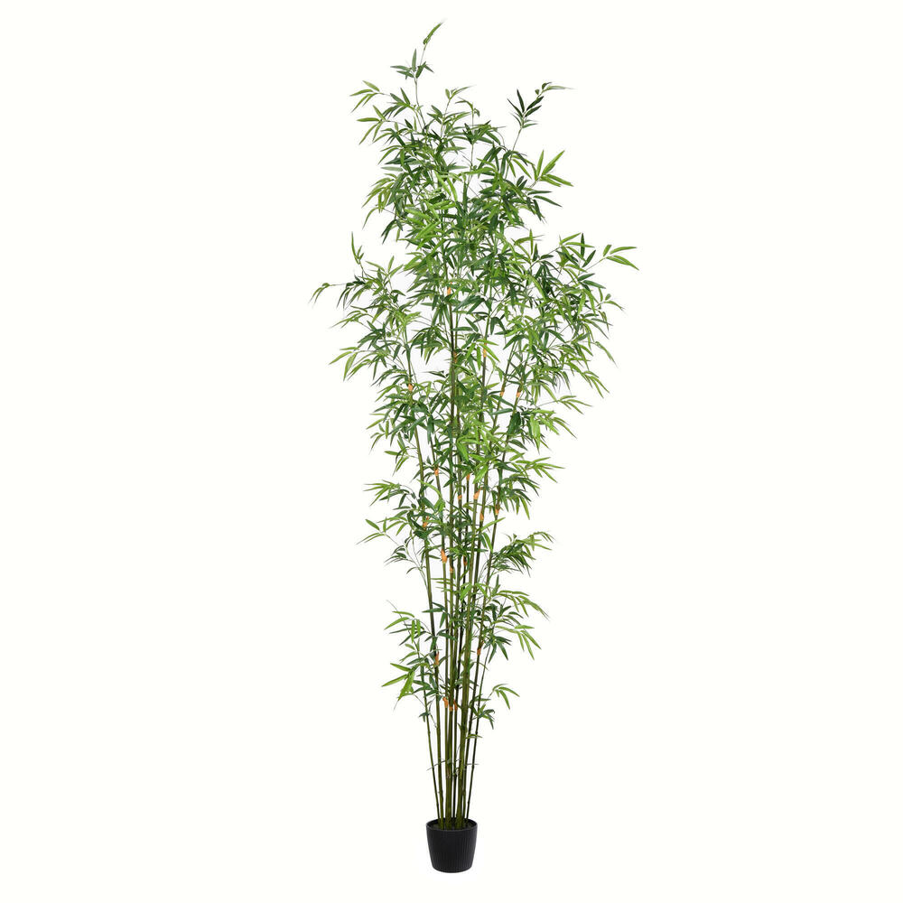 TB190480 8 ft. Artificial Potted Mini Bamboo Tree with 2053 Leaves, Green