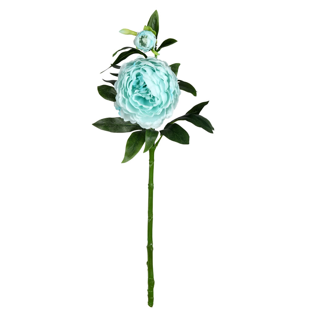 FA174804 24 in. Artificial Peony Bush, Blue - Pack of 3