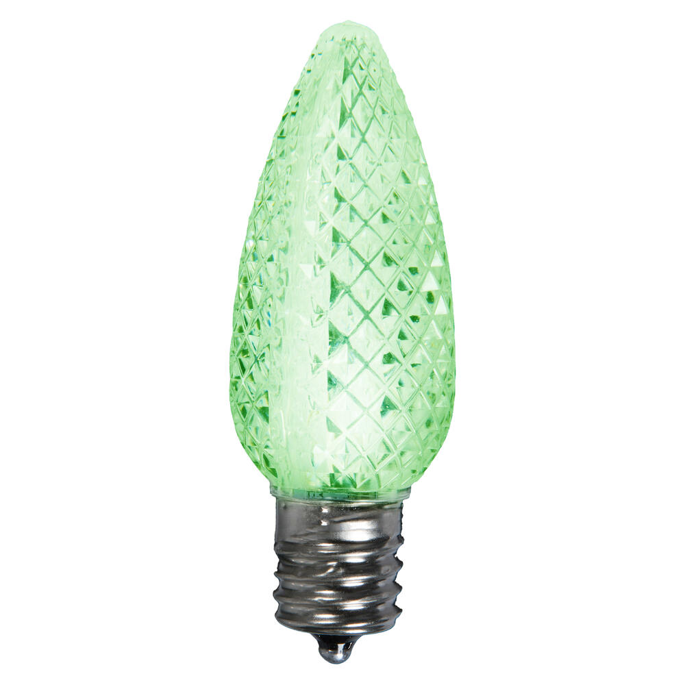 XLEDC7E-25 0.6W C7 LED Faceted Replacement Bulb, Lime - 25 Per Bag
