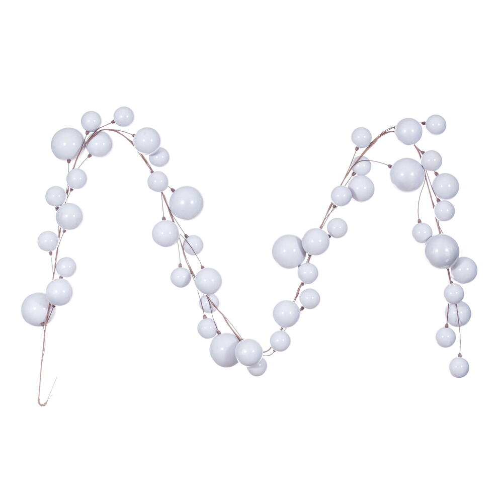 N222807 10 ft. Pearl Branch Ball Wire Garland, Silver