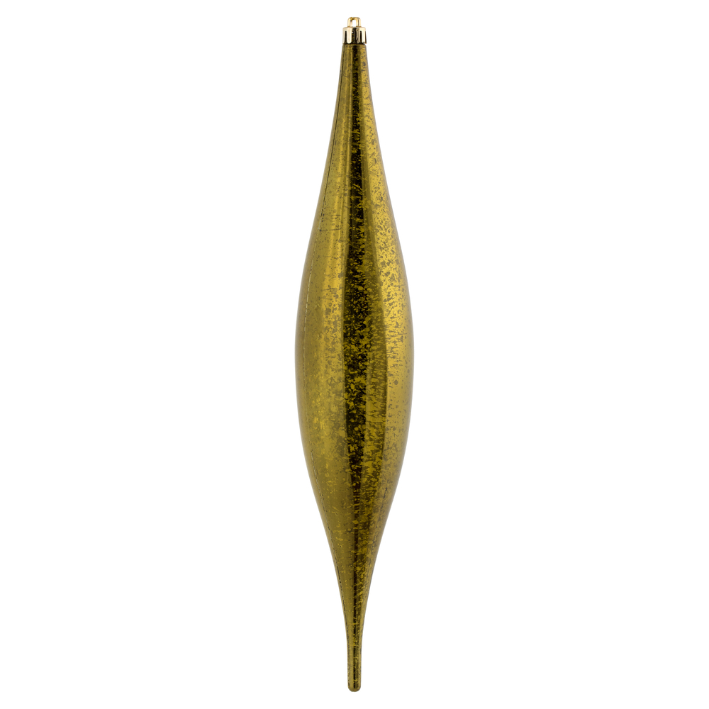 N176614 13 in. Olive Mercury Rain Drop Ornament, 2 Per Bag