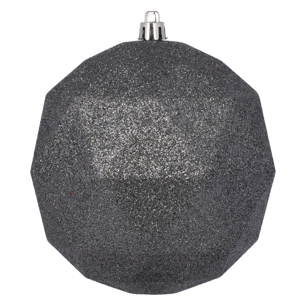 M177325DG 4.75 in. Glitter Geo Ball Ornament, Limestone - 4 Per Bag