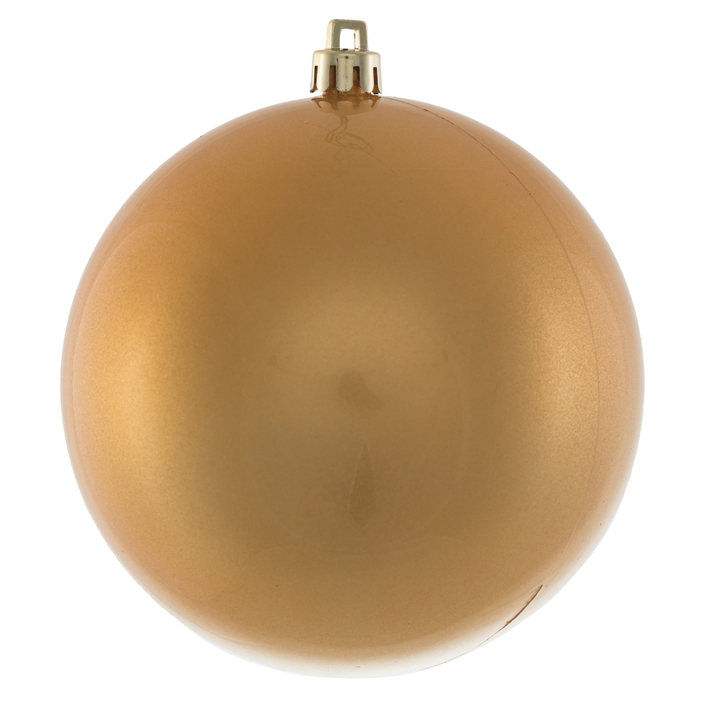 N591033DCV 4 in. Candy UV Drilled Ball Ornament, Copper & Gold - 6 Per Bag