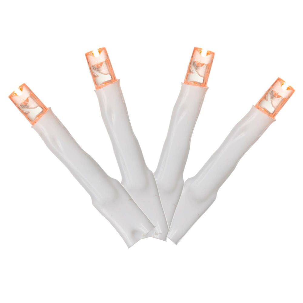 X17W248 144 Light x 24 ft. LED Cluster Light Set with White Wire, Orange