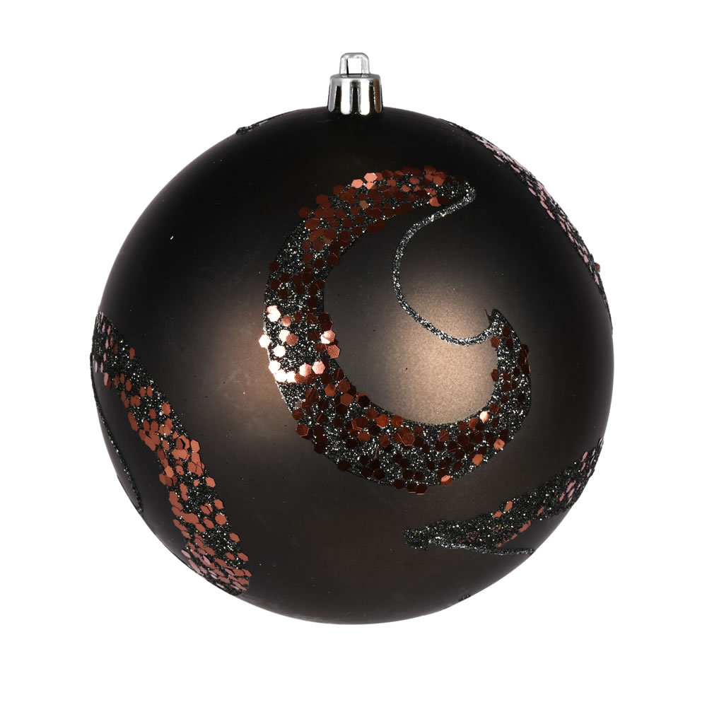 N191784D 4.75 in. Matte Sequin Drill Ball Ornament, Gunmetal - 4 Per Bag