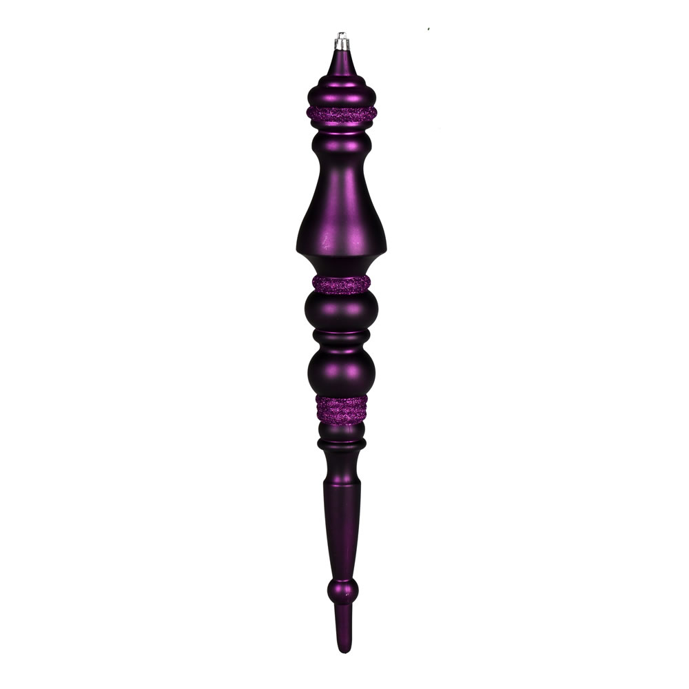 N190826D 20 in. Matte Finial Ornament, Plum