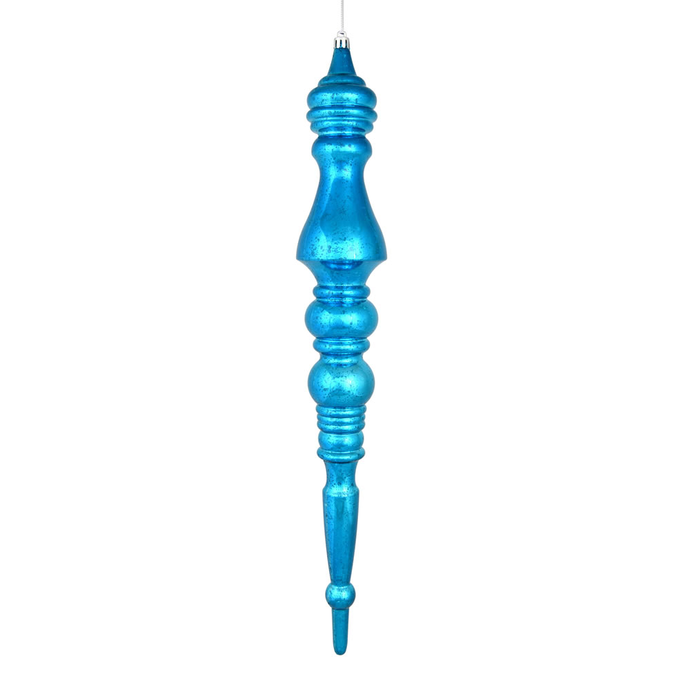 N190912D 20 in. Mercury Finial Ornament, Turquoise
