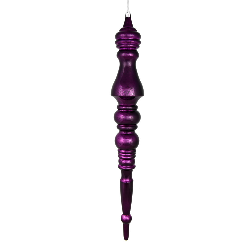N190926D 20 in. Mercury Finial Ornament, Plum