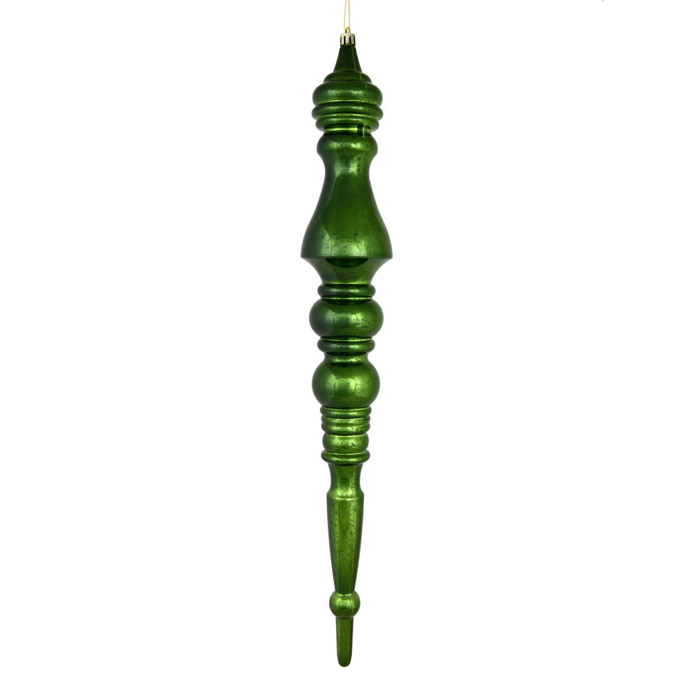 N190964D 20 in. Mercury Finial Ornament, Moss Green