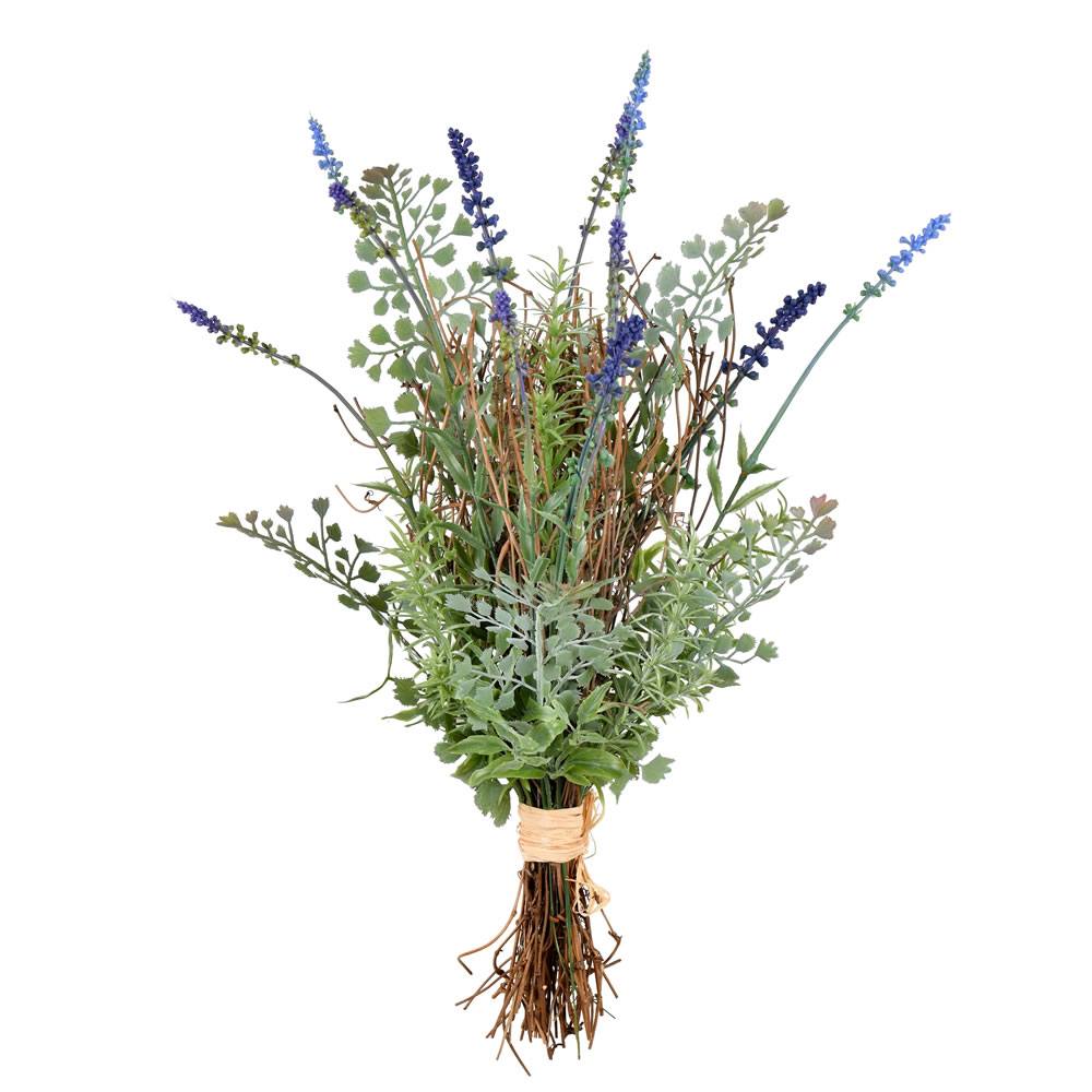 FJ190120 20.5 in. Artificial Lavender Bush Floral Bundle, Green