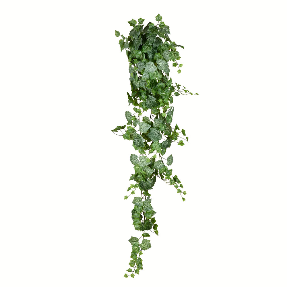 FZ192472 6 ft. Artificial Grape Leaf Ivy Hanging Bush, Green & White