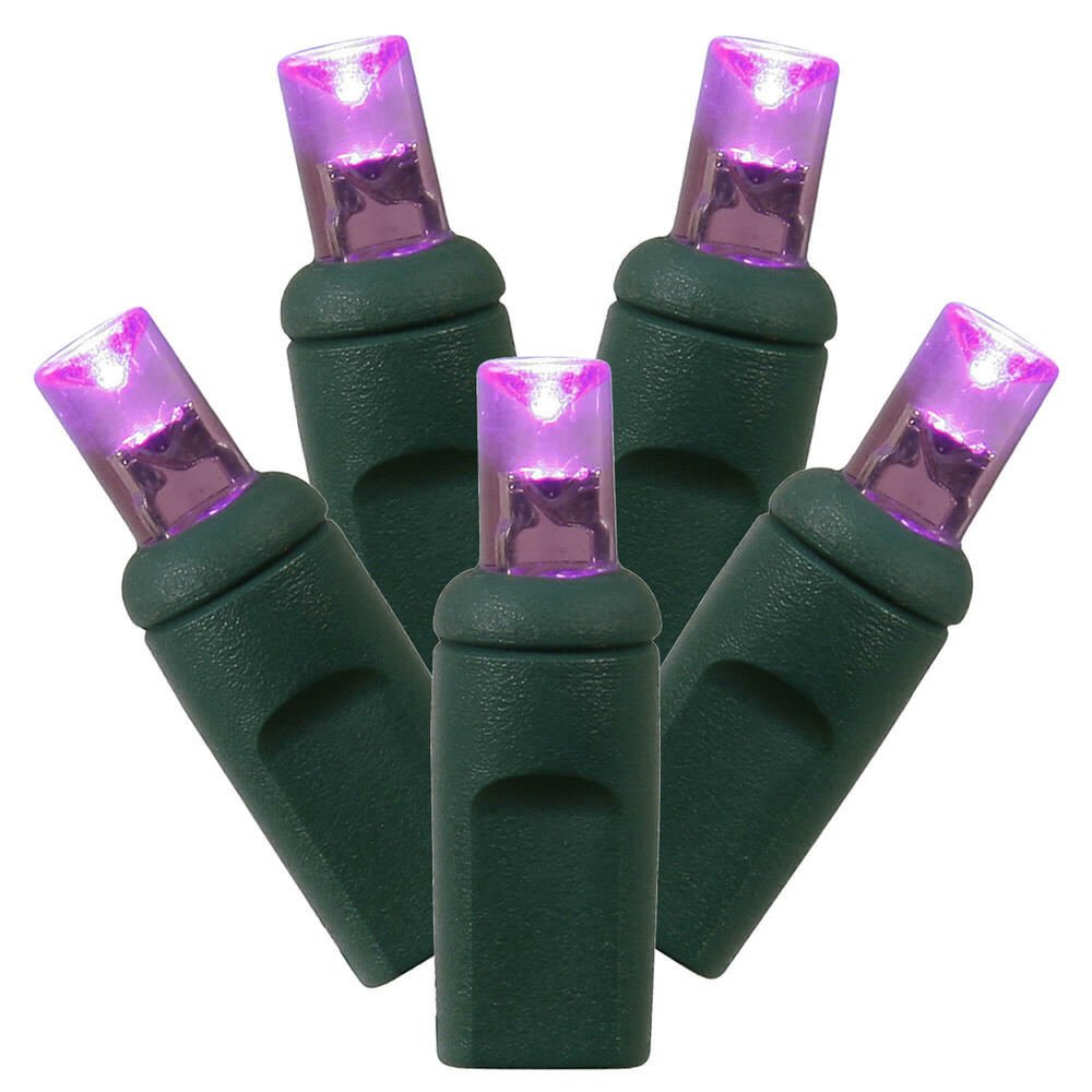 X4G6706PBG 70 Light x 4 in. x 24 ft. Wide Angle Christmas LED Light with Green Wire, Purple