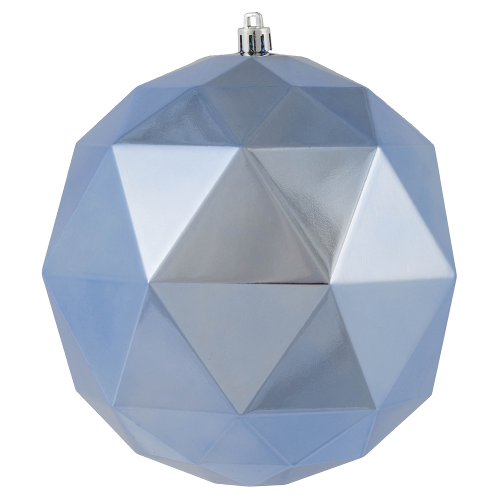 M177429DS 6 in. Shiny Geo Ball Ornament, Periwinkle - 4 Per Bag