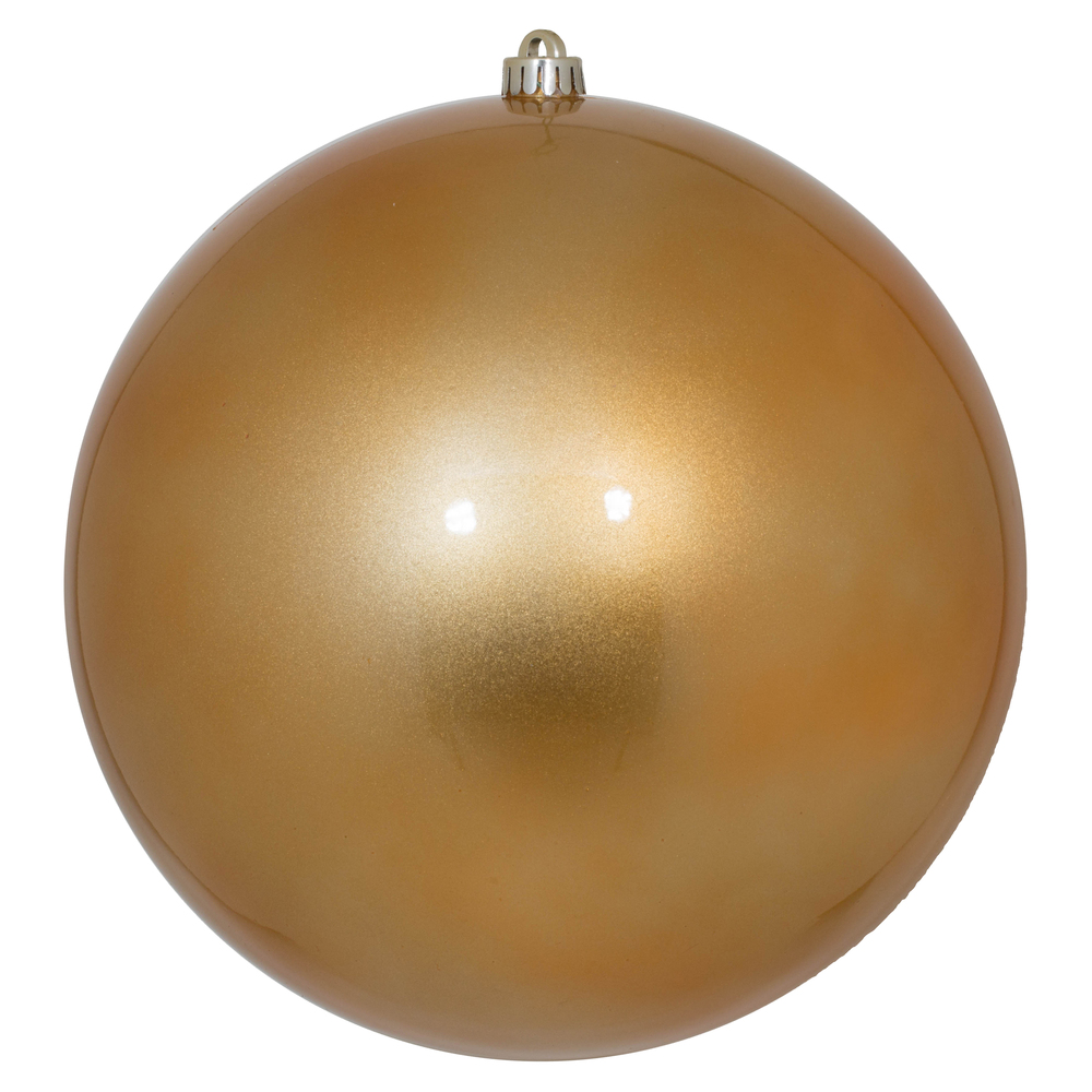 N593033DCV 12 in. Candy UV Drill Ball Ornament, Copper & Gold