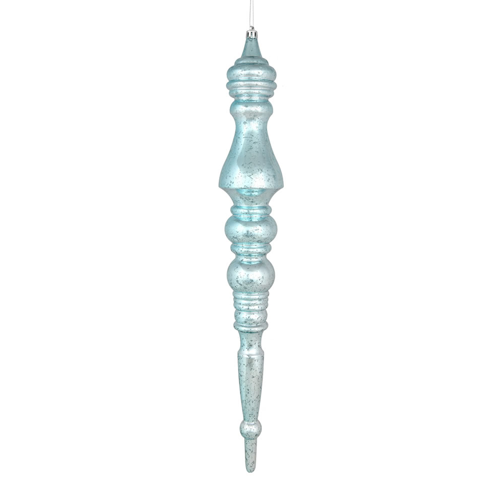 N190932D 20 in. Mercury Finial Ornament, Baby Blue