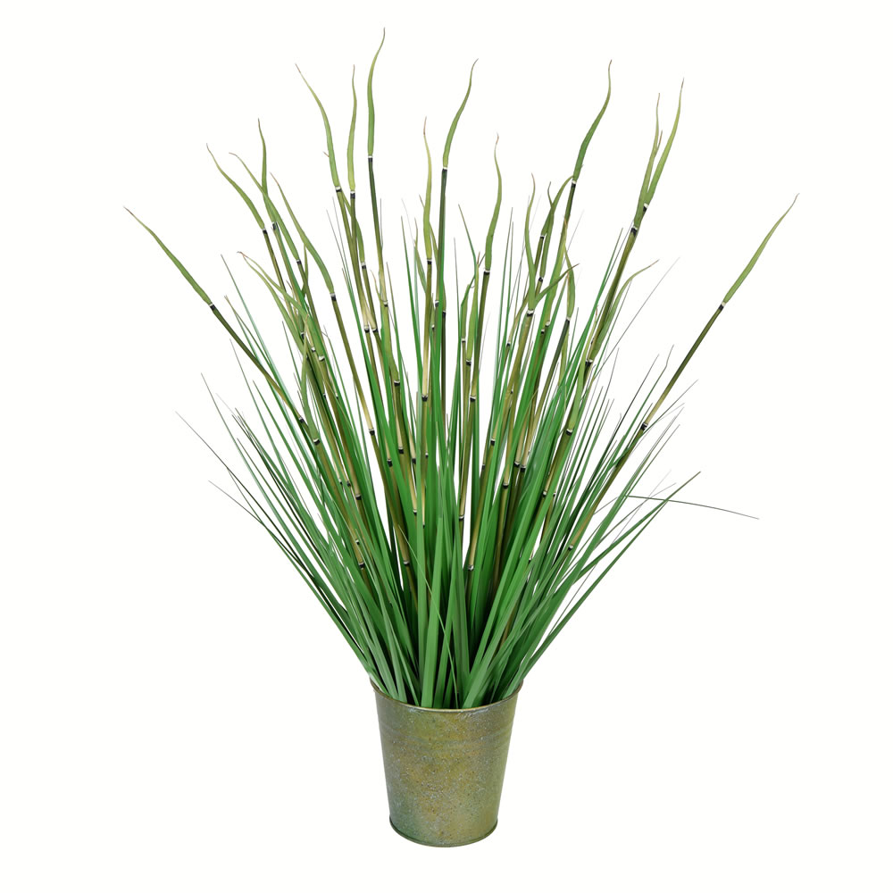 TD190428 28 in. Artificial Potted Reed Grass, Green