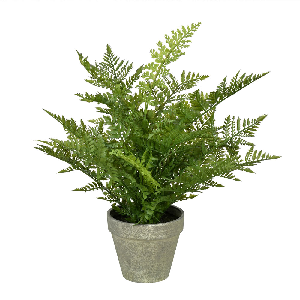 FJ190419 19 in. Artificial Potted Fern, Green