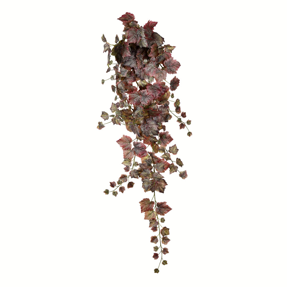 FZ190551 51 in. Artificial Grape Leaf Ivy Hanging Bush, Burgundy