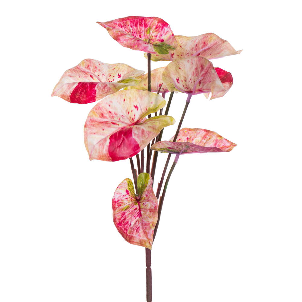 FR230403 12.5 in. Artificial Variegated Leaves Spray, Red - 3 Per Bag