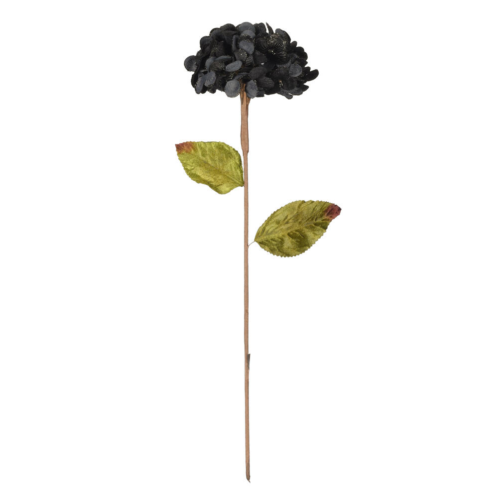 QG212317 17 in. Artificial Hydrangea Christmas Spray, Black - 3 Per Bag