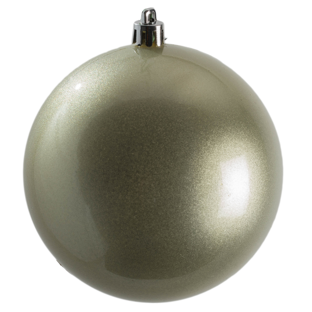 N591025DCV 4 in. Candy UV Drilled Ball Ornament, Limestone - 6 Per Bag