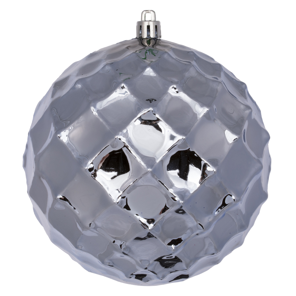 N174234D 4.75 in. Diamond Bauble Ball Ornament, Lilac - 4 Per Bag