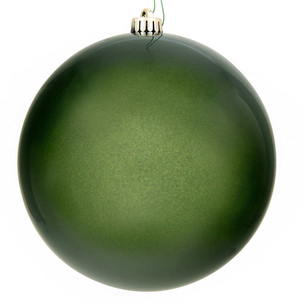 N592034DCV 8 in. Candy Ball Ornament, Juniper Green