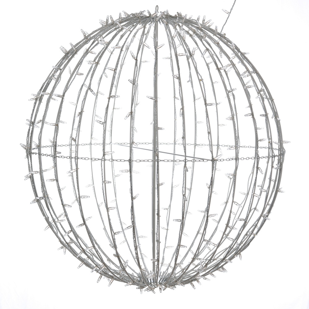 X40LED10 480 Light x 40 in. Fold Flat LED Jumbo Hanging Sphere, Pure White