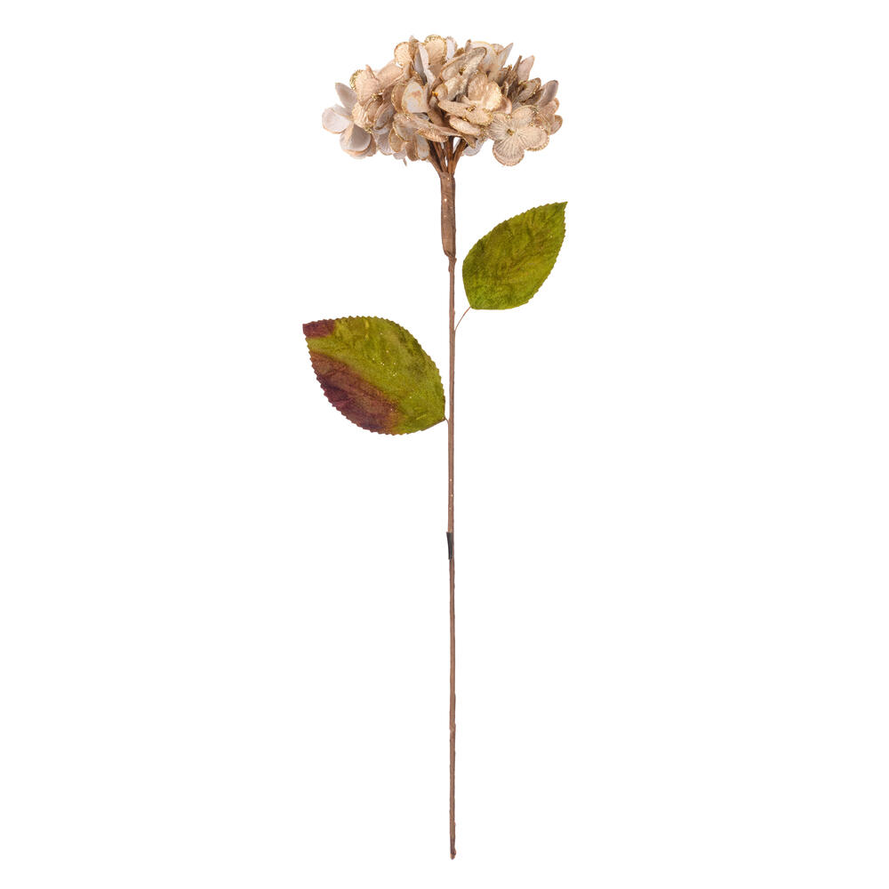 QG212338 17 in. Artificial Hydrangea Christmas Spray, Champagne - 3 Per Bag