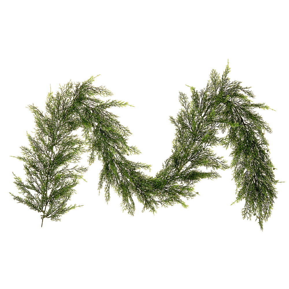FJ192112 75 in. Artificial Cedar Garland, Green