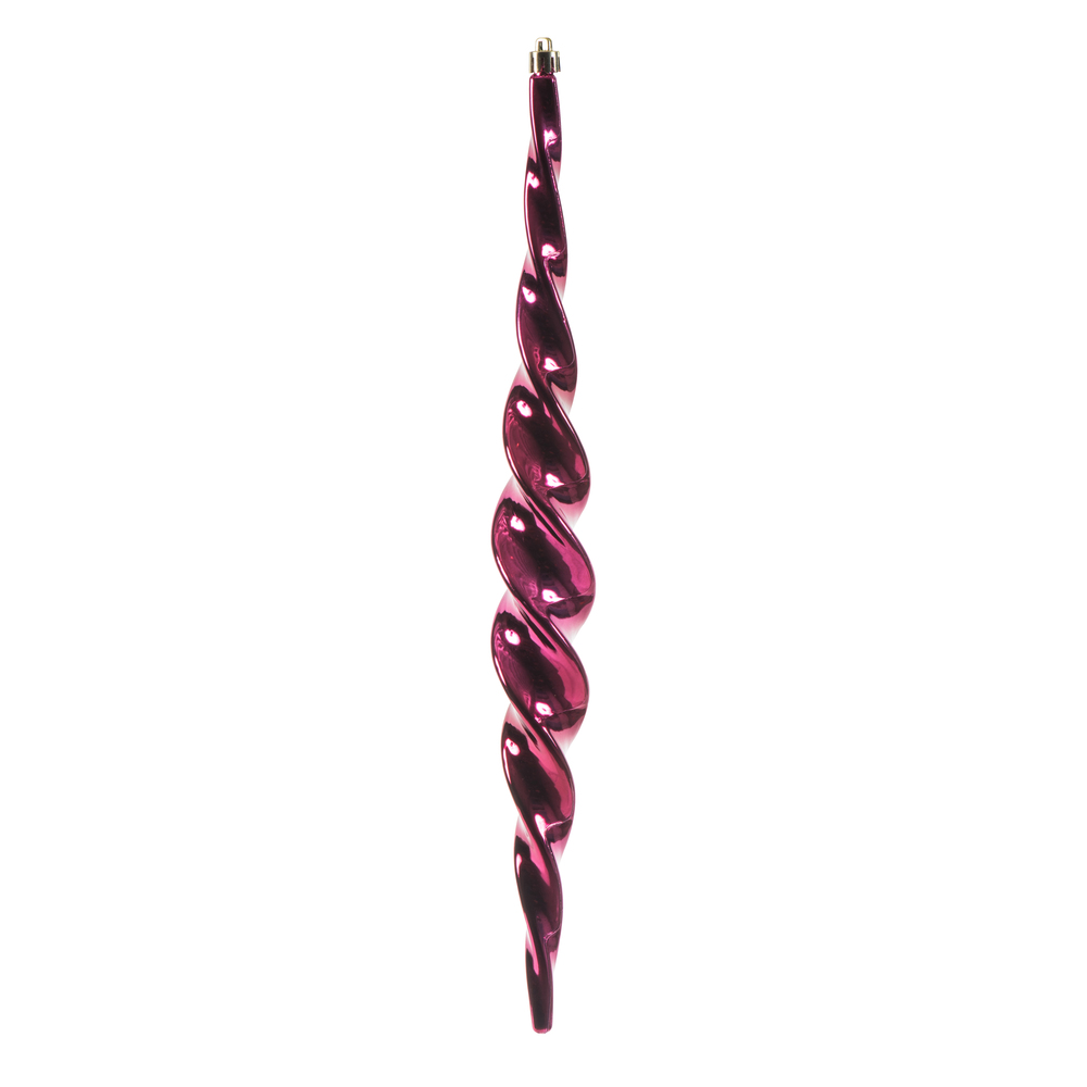 N175121D 14.6 in. Shiny Spiral Icicle Ornament, Berry Red - 2 Per Box