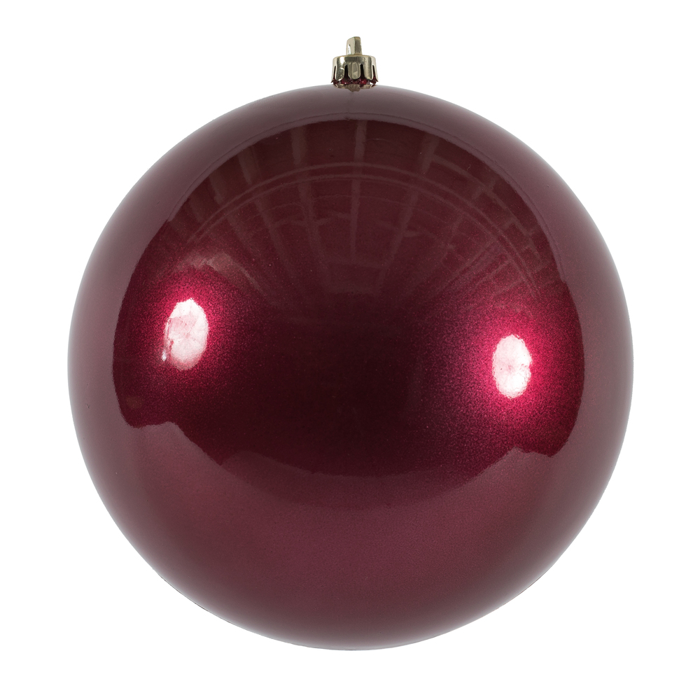 N591521DCV 6 in. UV Drilled Candy Ball Ornament, Berry Red - 4 Per Bag