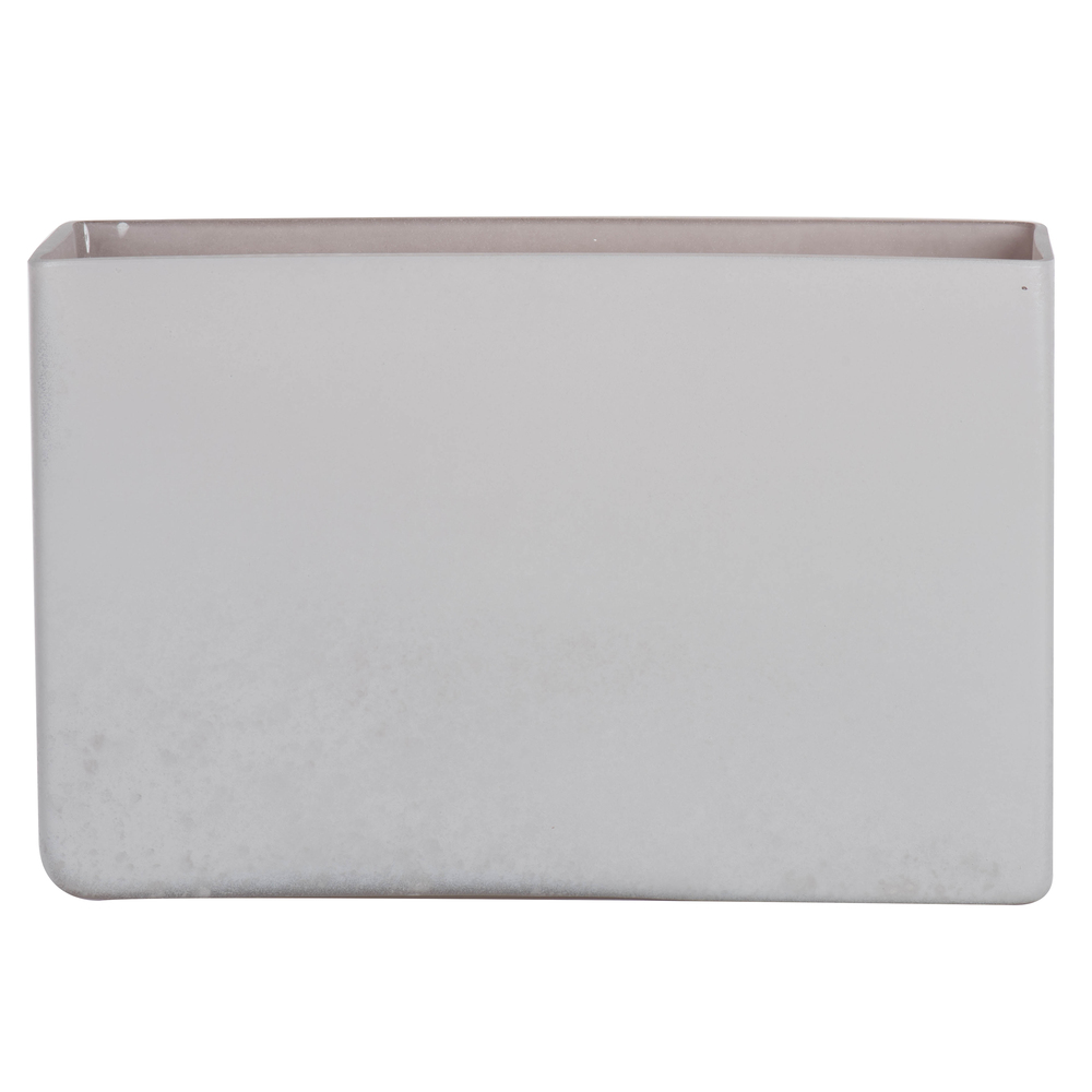 LG182313 7 in. Rectangle Glass Container, Crystal Gray
