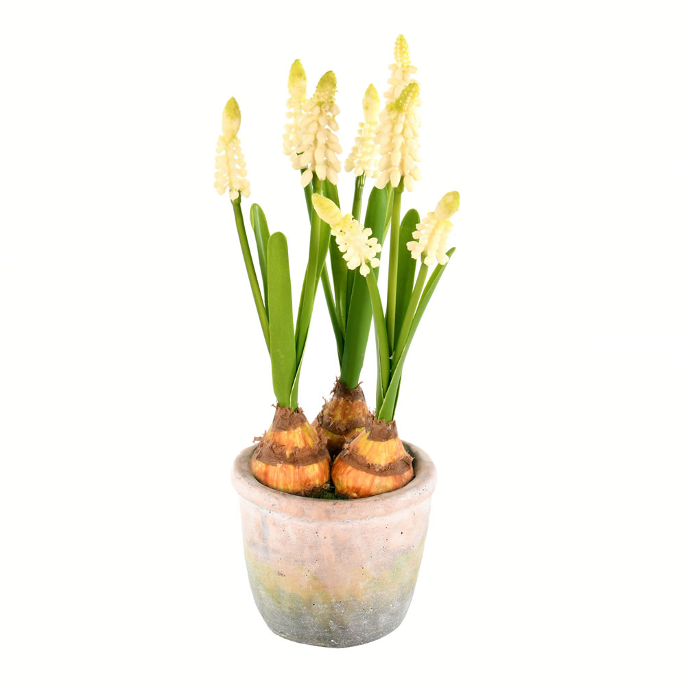 FA192911 10 in. Artificial Hyacinths Floral with Container, Yellow - Pack of 2