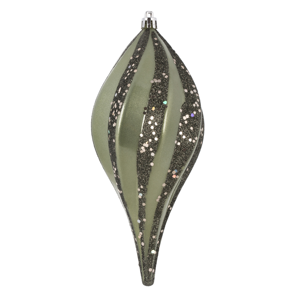 M132523 8 in. Candy Glitter Swirl Drop Ornament, Wrought Iron