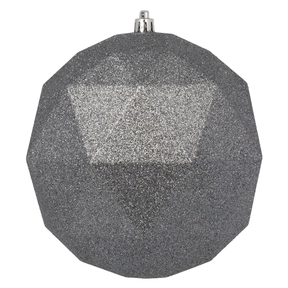 Picture of Vickerman M177425DG 6 in. Limestone Glitter Geometric Ball&#44; Limestone - 4 Per Bag