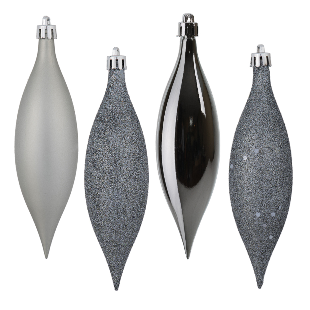 N500125 5.5 in. 4 Finish Assorted Drop Ornament, Limestone - 8 Per Box