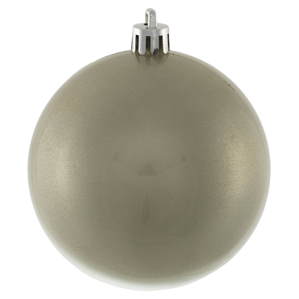 N590825DCV 3 in. UV Drilled Candy Ball Ornament, Limestone - 12 Per Bag