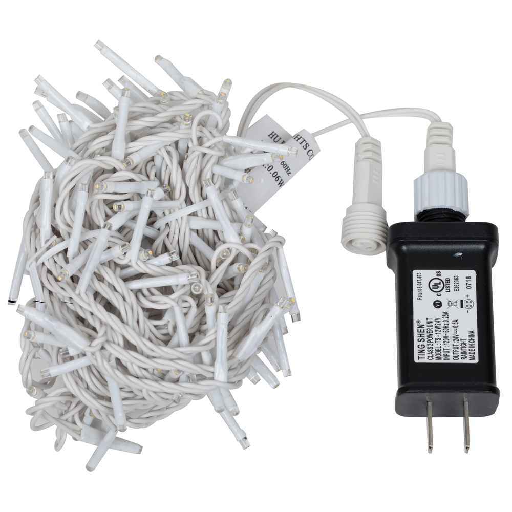 X17W241 144 Light x 24 ft. LED Christmas Cluster Light Set with Wire, Warm White