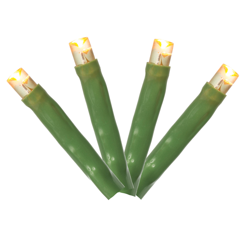 X17G247 144 Light x 24 ft. LED Christmas Cluster Light Set with Green Wire, Yellow