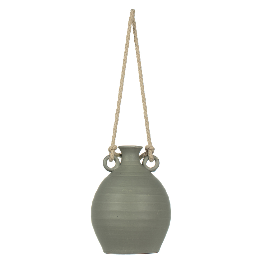 FQ195010 10 in. Terracotta Bottle Rope Handle, Beige
