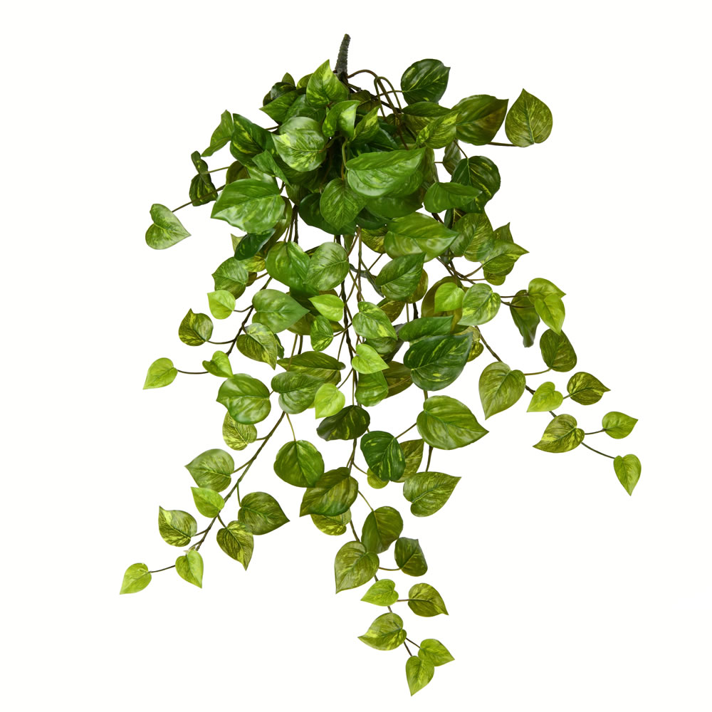 FZ190728 28 in. Artificial Pothos Hanging Bush, Green - Pack of 2