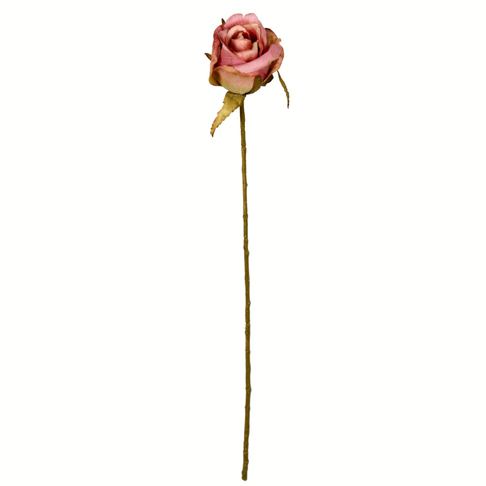 FV194413 18 in. Artificial Rose Floral Stem, Mauve - 12 Per Bag