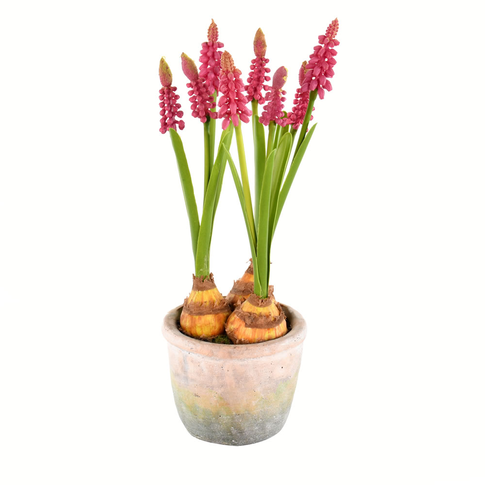 FA192970 10 in. Artificial Floral Hyacinths with Container, Mauve - Pack of 2