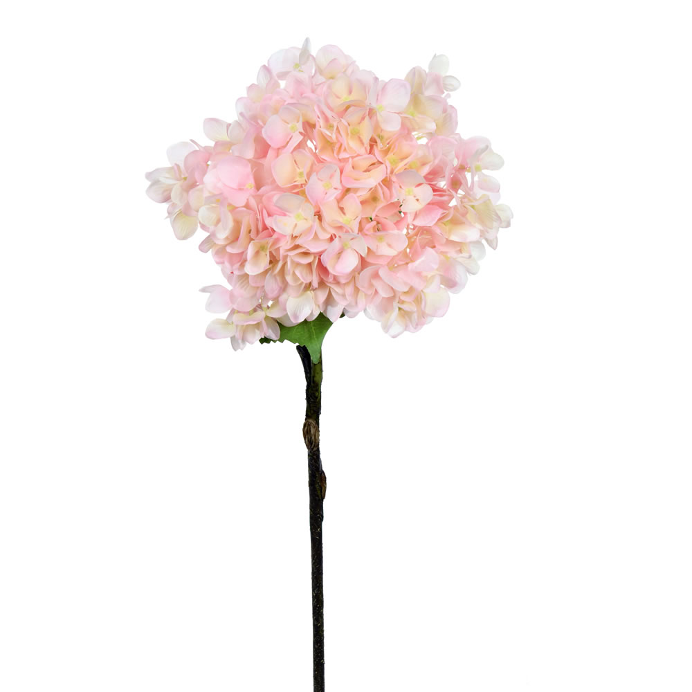 FT191204 27 in. Artificial Pink Hydrangea Stem Floral Spray, Pink