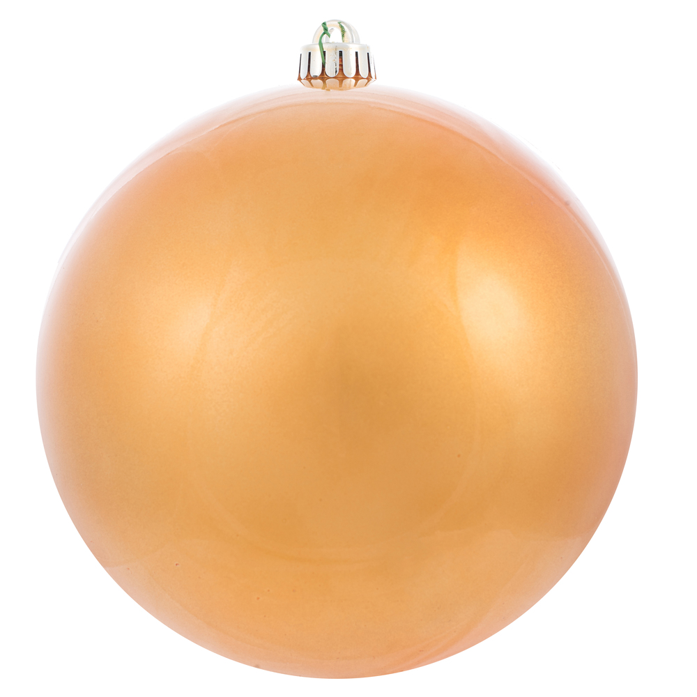 N592033DCV 8 in. Candy UV Drilled Ball Ornament, Copper & Gold