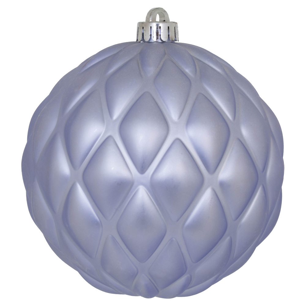 N173434D 6 in. Matte Round Pine Cone Ornament, Lilac - 4 Bag
