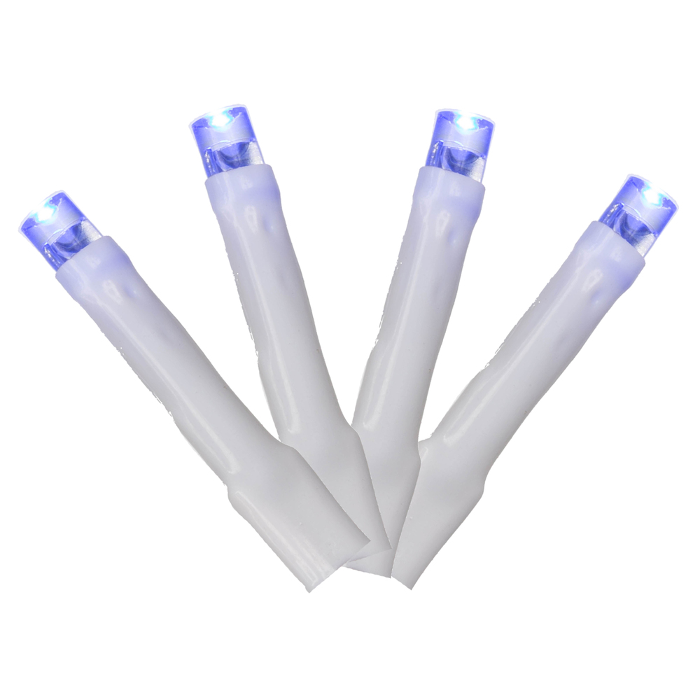 X17W242 144 Light x 24 ft. LED Christmas Cluster Light Set with White Wire, Blue