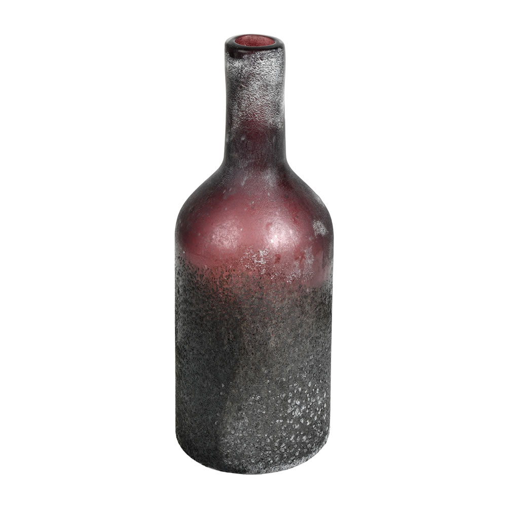 CM194512 12 in. Glass Bottle Vase, Milestone Gray